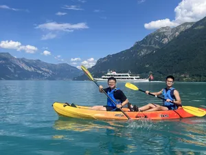 Kayaking on an Alpine lake