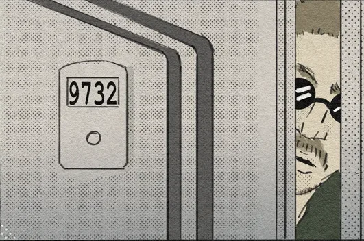 The researcher opens the door.