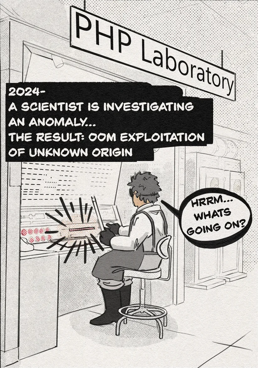 2024. A scientist investigates an anomaly in a PHP laboratory. The result: OOM exploitation of unknown origin.