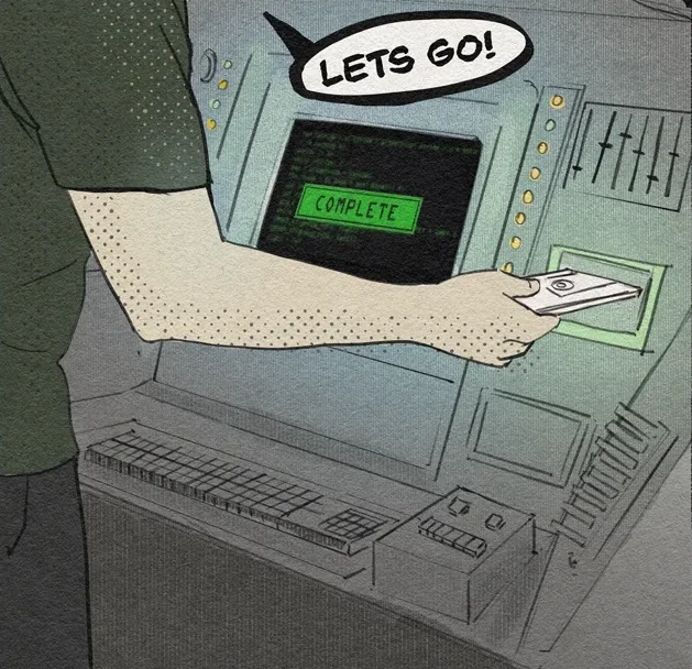 “Let’s go!” The researcher takes a device from the console.
