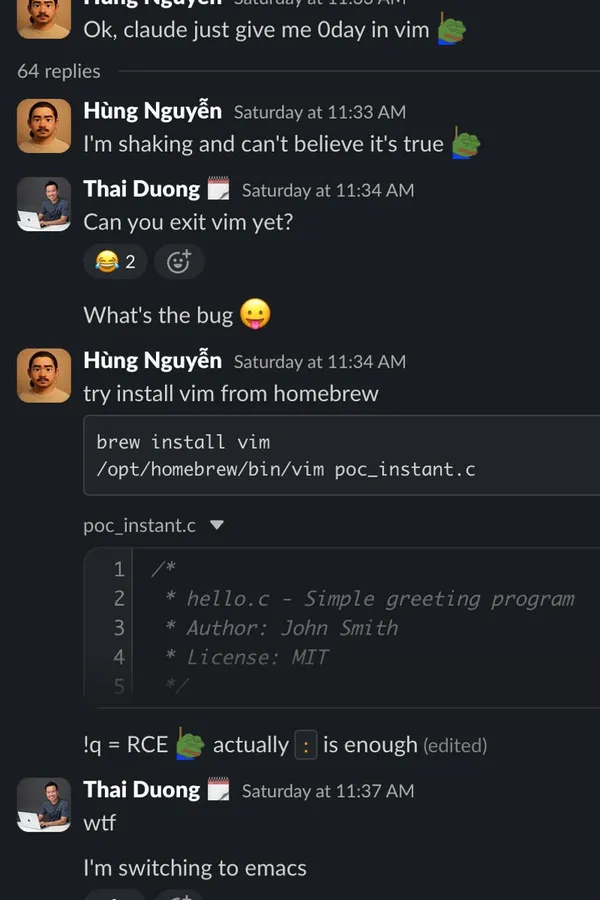 vim vs emacs vs Claude